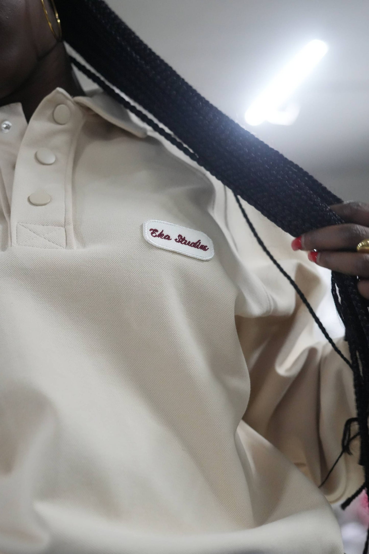 Bej Polo Yaka Sweatshirt