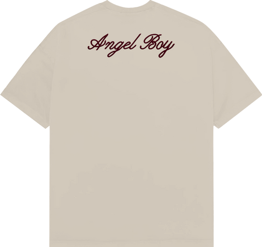 Bej Angel Boy Nakıs Islemeli Tisort