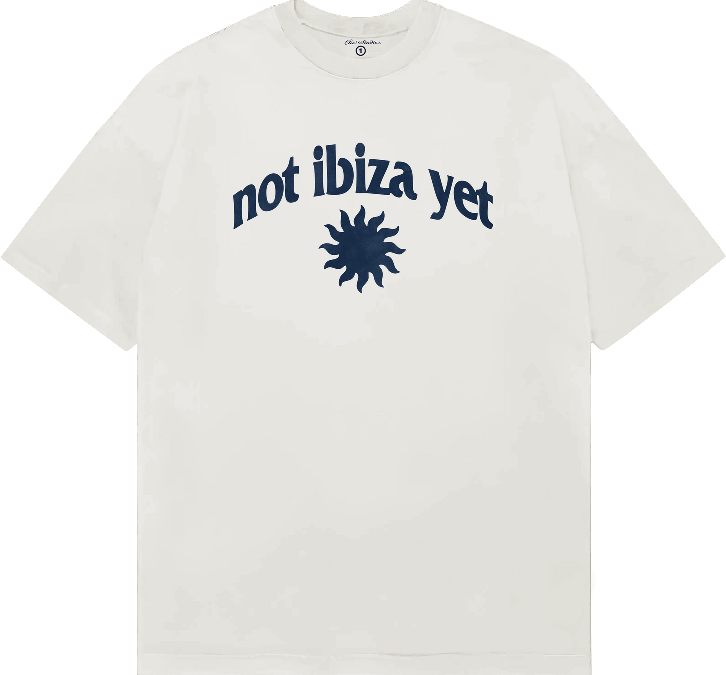 Ekru Not Ibiza Yet Empirme Baskılı Tisort