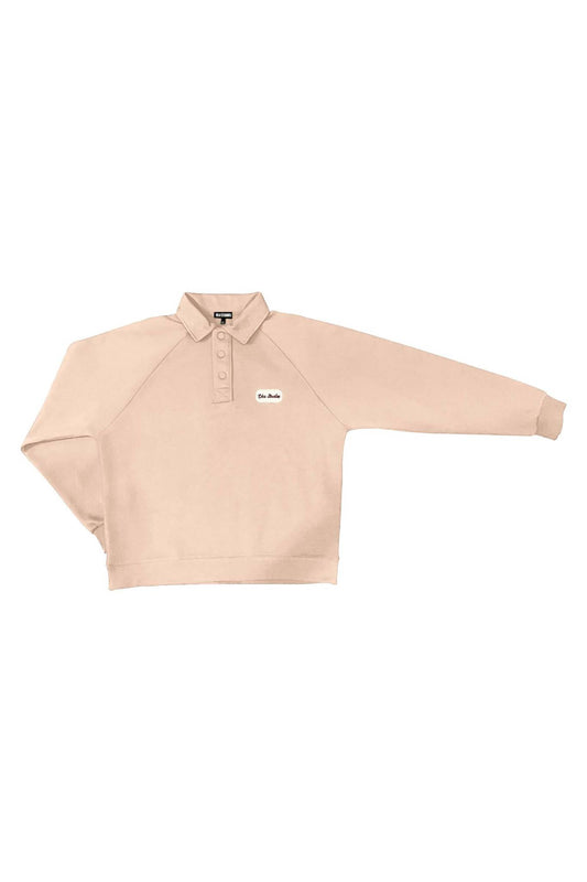 Bej Polo Yaka Sweatshirt