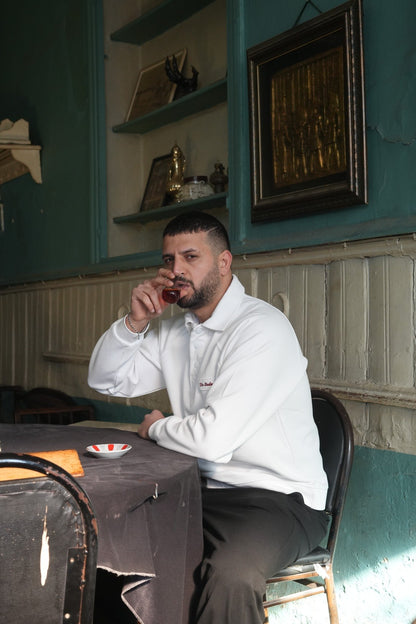 Ekru Polo Yaka Sweatshirt