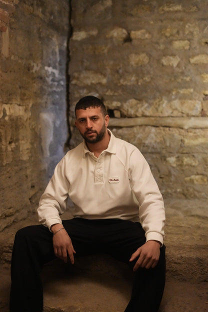 Ekru Polo Yaka Sweatshirt