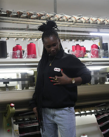Siyah Polo Yaka Sweatshirt