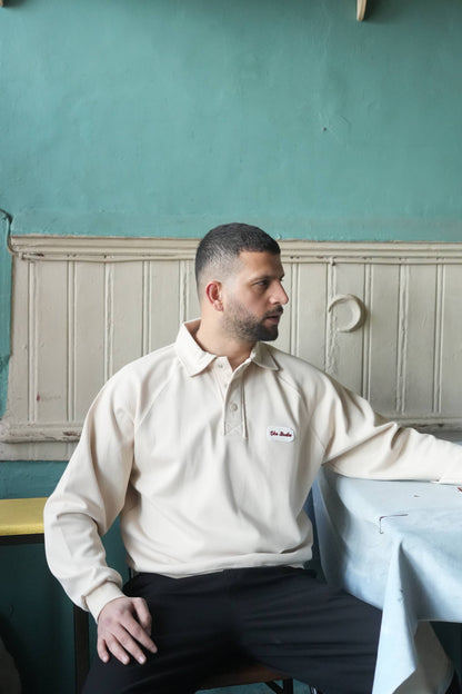 Bej Polo Yaka Sweatshirt