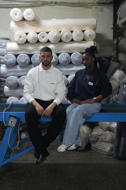 Ekru Polo Yaka Sweatshirt