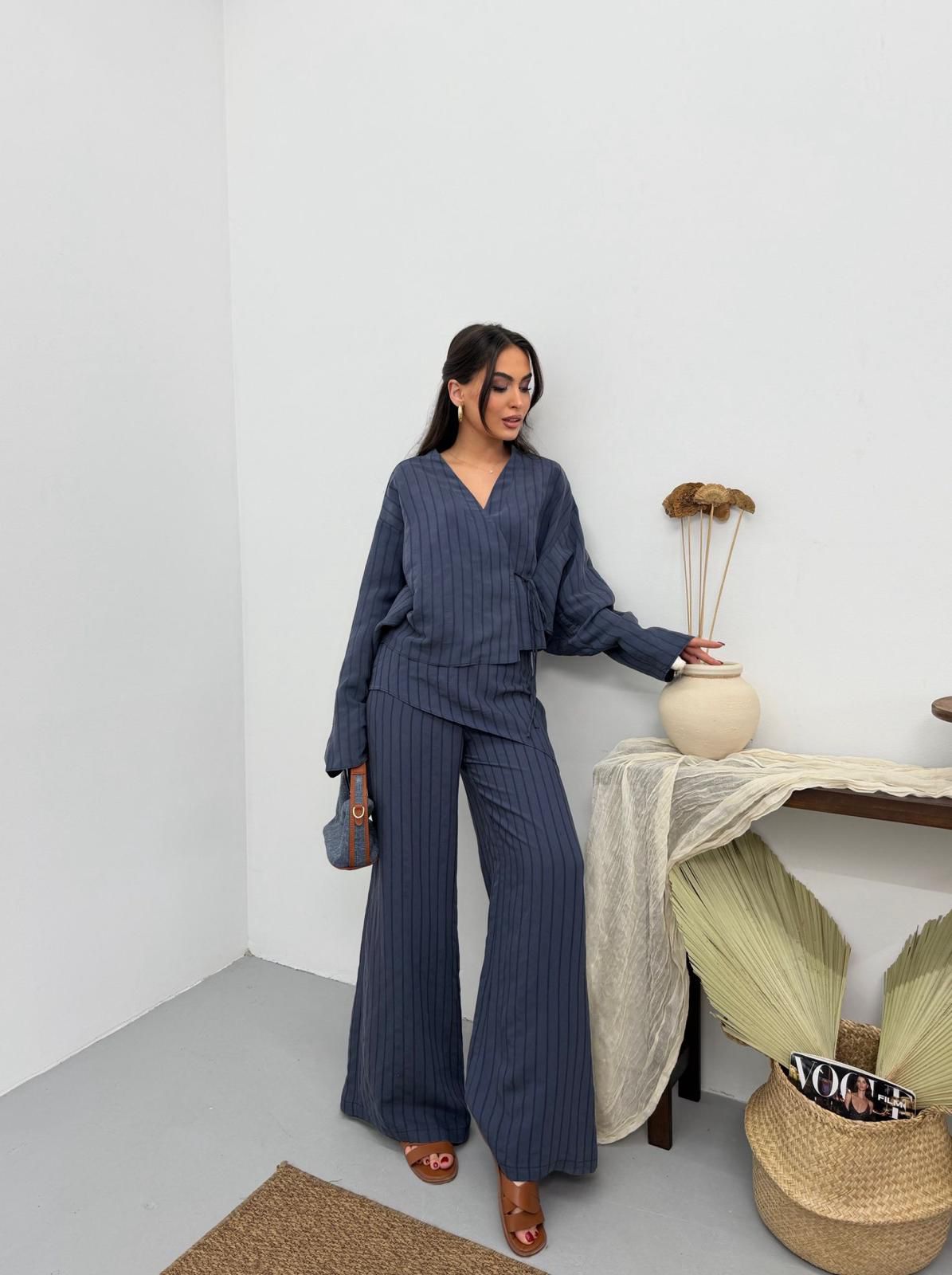 Çizgili Rahat Kesim Tensel Takım