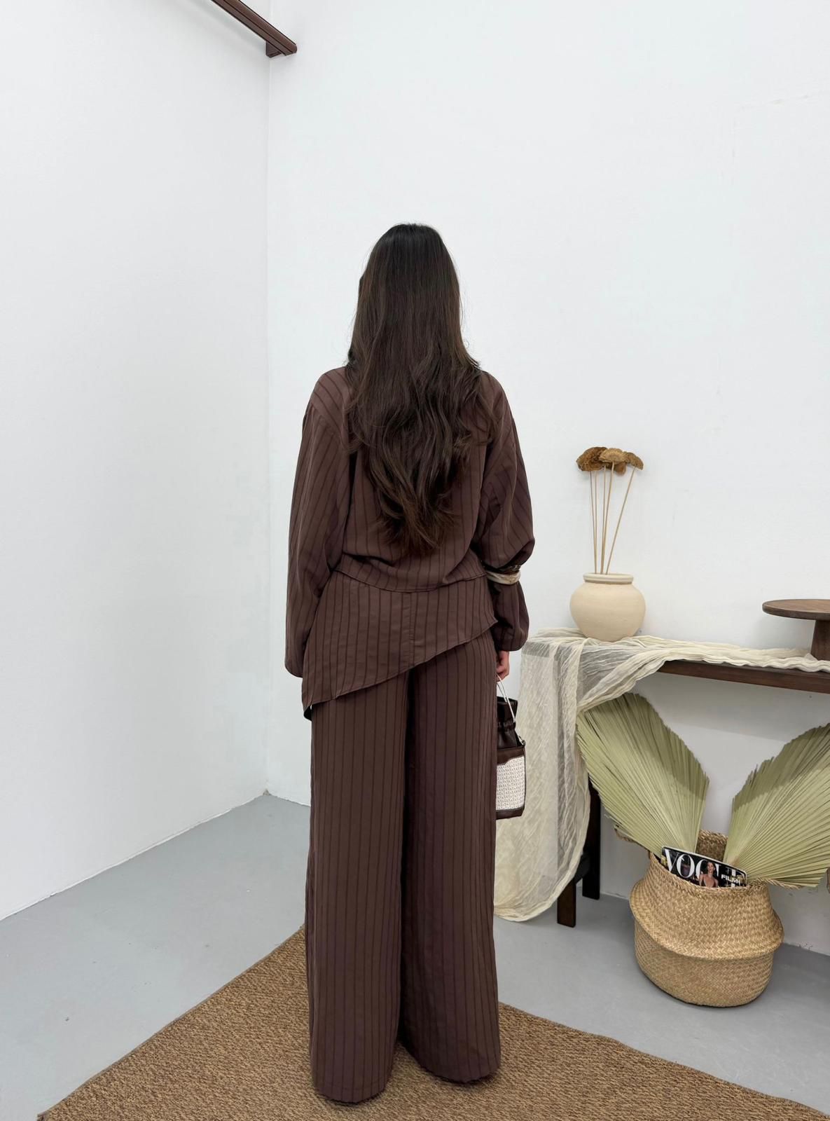 Çizgili Rahat Kesim Tensel Takım