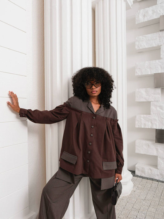 Tasarım Ceket Acı Kahve