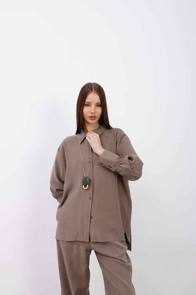 Tensel gömlek pantolon takım